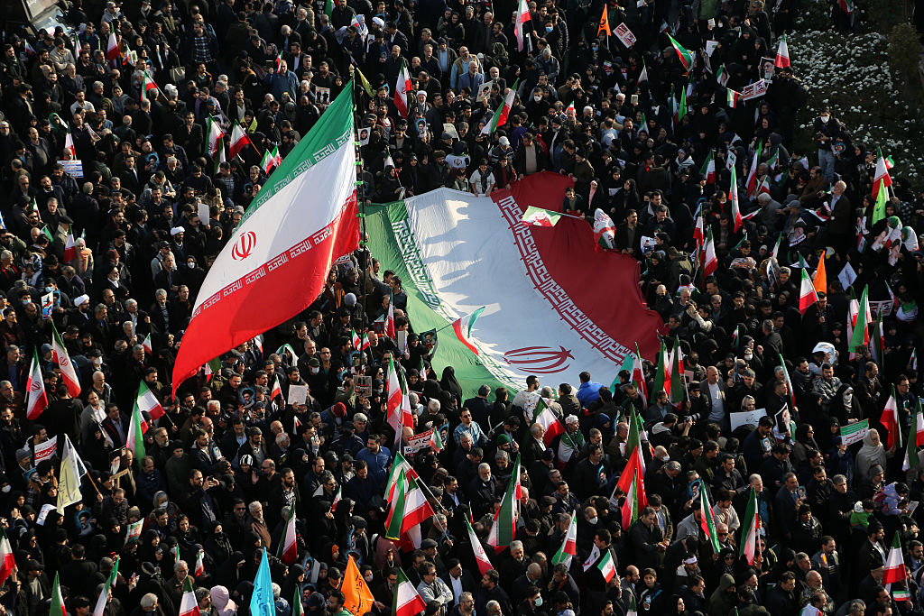 People gather at Enghelab Square in Tehran, Iran, on January 12, 2026