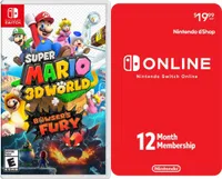 Super Mario 3D World + Bowser&#39;s Fury &amp; Nintendo Switch Online 12-Month Individual Membership | $20 off at Amazon