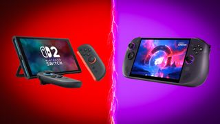 Image of the Nintendo Switch 2 and Lenovo Legion Go S (SteamOS).