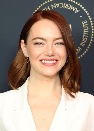 Emma Stone attends the AFI Awards Luncheon at Four Seasons Hotel Los Angeles at Beverly Hills on January 12, 2024 in Los Angeles, California