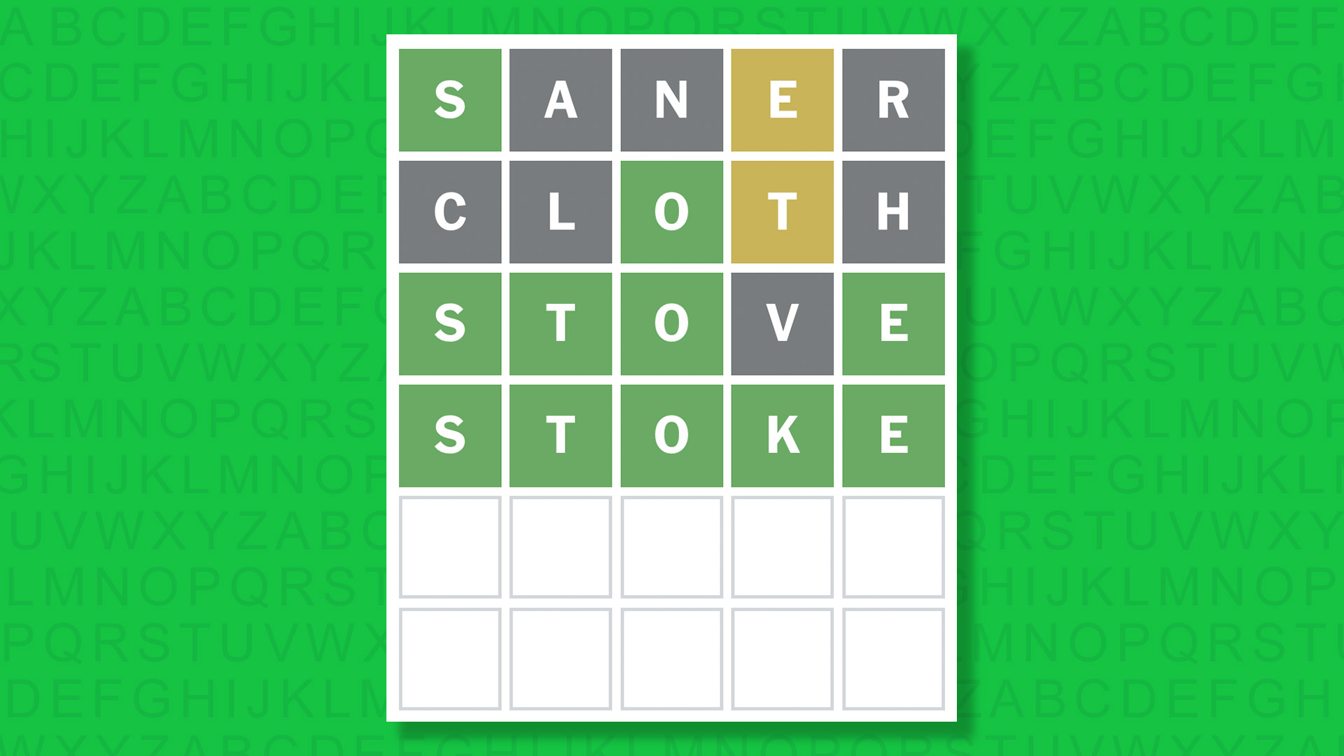 NYT Wordle answer for game 1922 on a green background