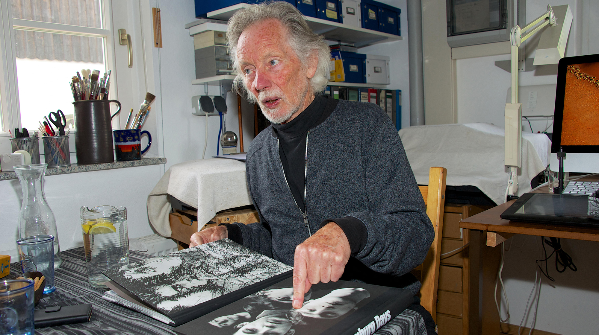 Klaus Voormann taken inside his Atelier in Tutzing on Lake Starnberg, Germany, 20 June 2016.
