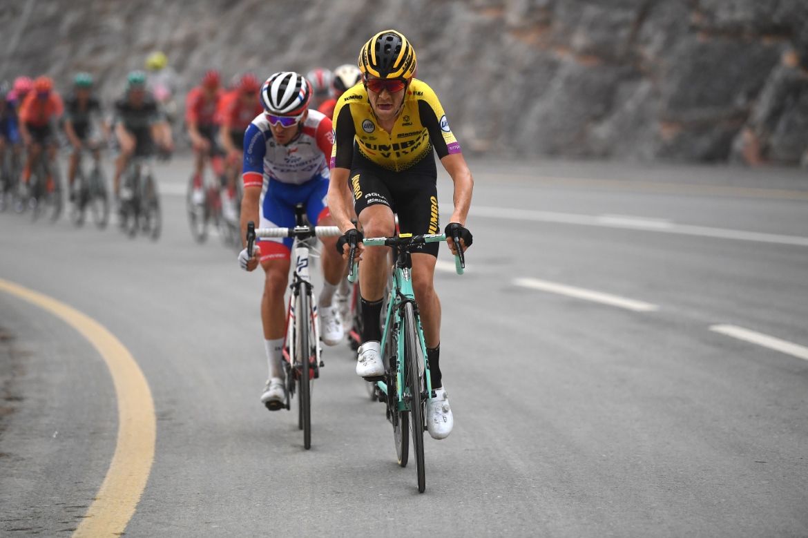 Laurens De Plus (Jumbo-Visma) set an infernal pace on the climb