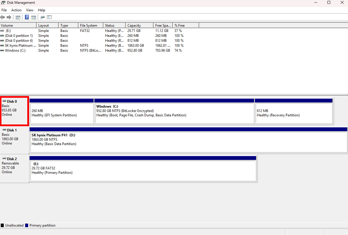 Windows 11 Disk Management