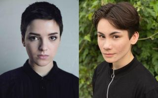 "Star Trek: Discovery" season three will introduce the franchise's first transgender and nonbinary characters. Blu del Barrio (left) wll portray the nonbinary Adira. Ian Alexander will portray the transgender character Gray. 