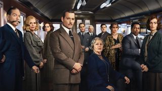 Murder on the Orient Express poster featuring the cast