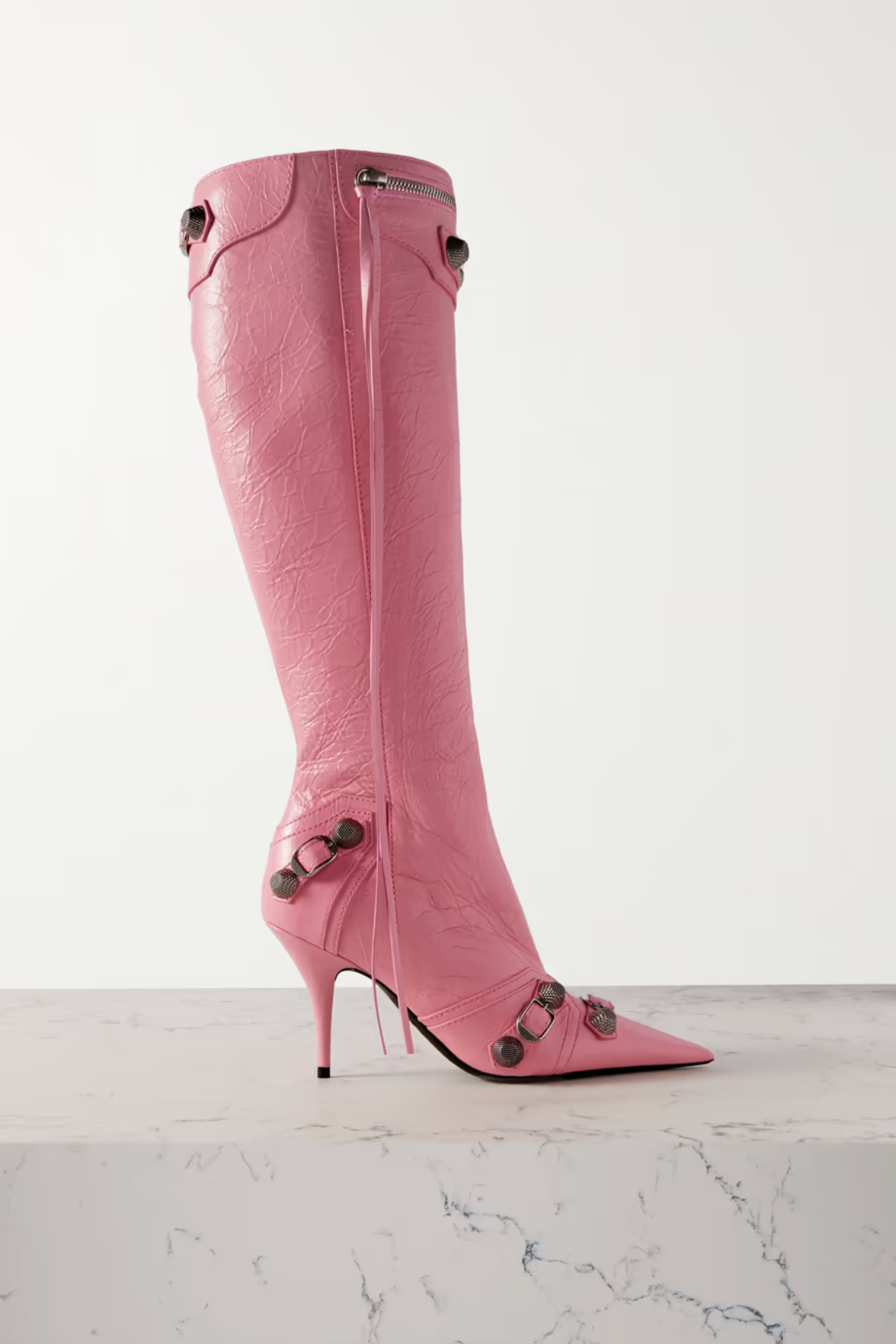 pink stiletto tall boots