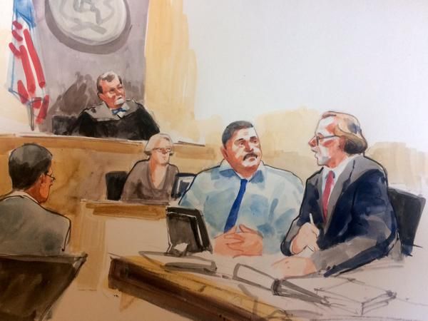 A court drawing of Raymond Fryberg.