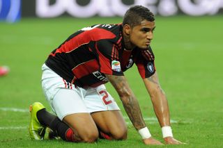 Kevin-Prince Boateng looks dejected during an AC Milan match against Genoa in September 2010.