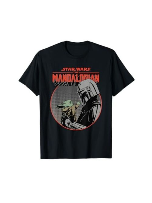 Mando and Grogu Retro Style T-Shirt