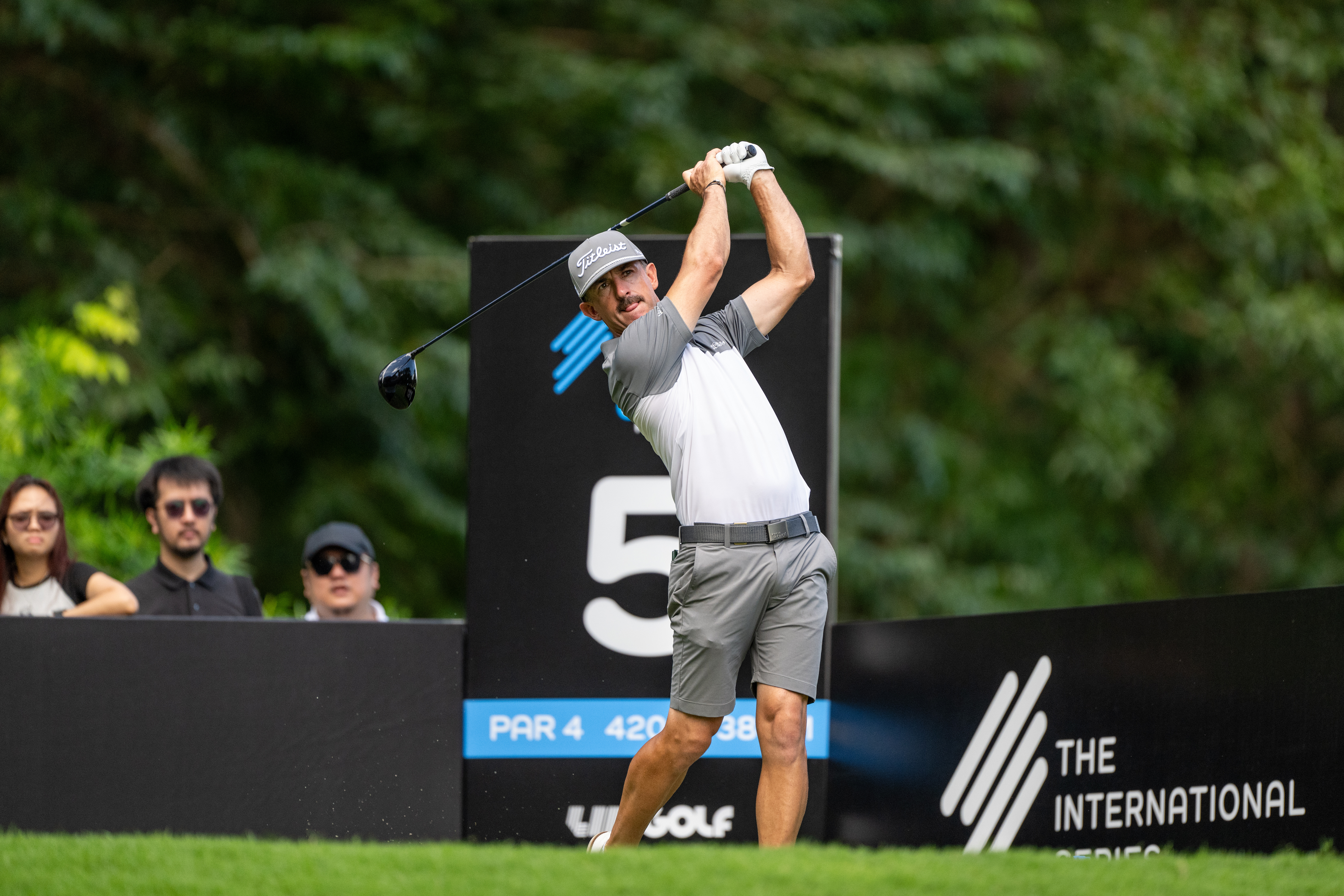 Wade Ormsby holds his finish on a drive at the International Series Philippines