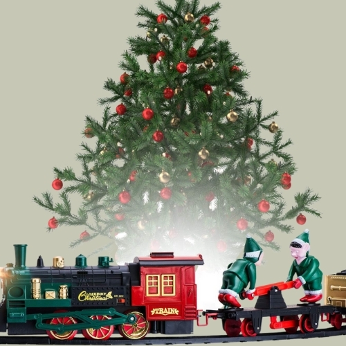 Atlasonix, Christmas Train Set for Under the Tree With Lights