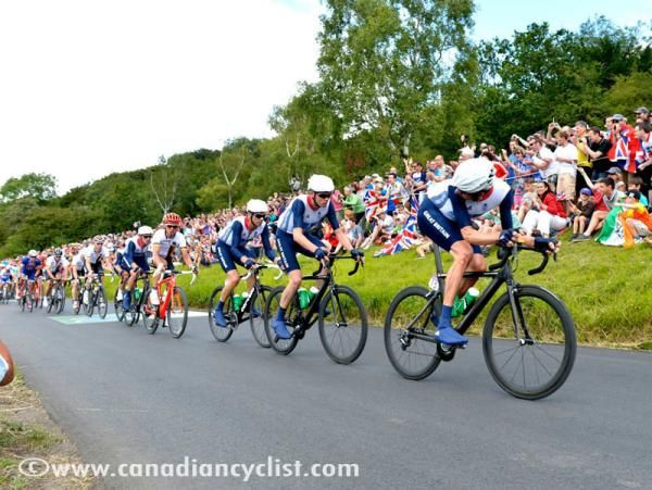 Bradley Wiggins (Great Britain) checks that the rest of the team is with him