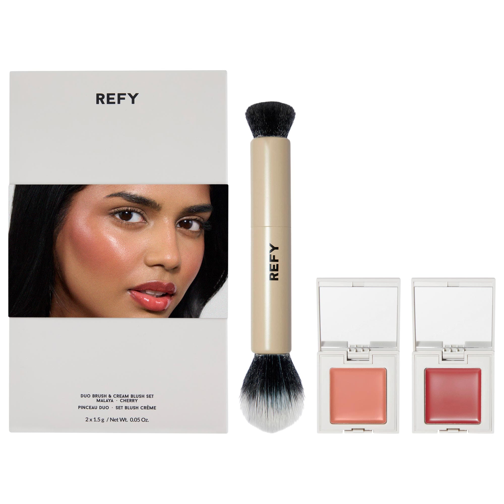Cream Blush Duo With Duo Face Brush Gift Set