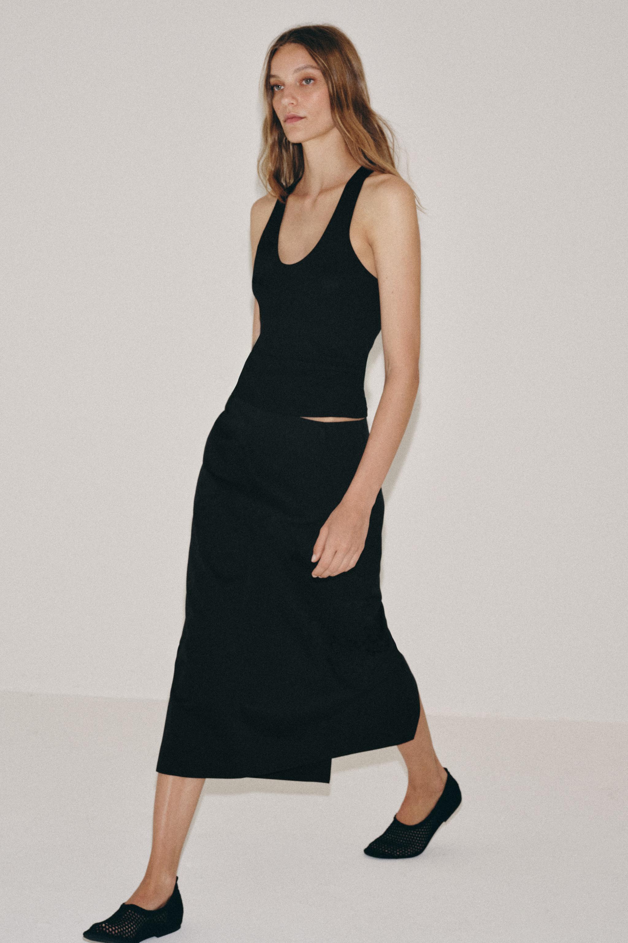 Zw Collection Midi Skirt With Slit