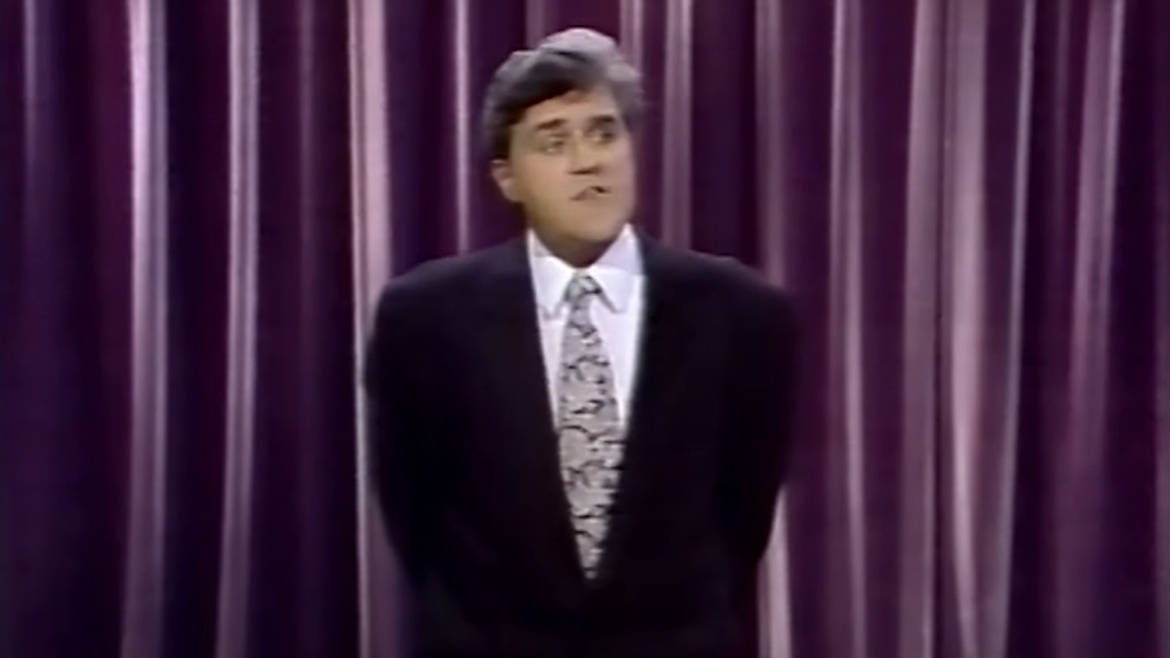 Jay Leno hosting his first episode of The Tonight Show