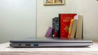 Acer Chromebook Plus 515 review unit on a desk