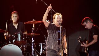Matt Cameron, Eddie Vedder and Stone Gossard of Pearl Jam performs onstage during the 2021 Ohana Music Festival on October 2, 2021 in Dana Point, California