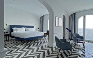 Amalfi coast hotel bedroom with sea view