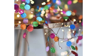 Multicoloured confetti Christmas lights from Not On The High Street.