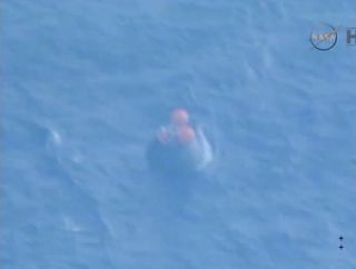 Orion Capsule Floats in the Pacific Ocean
