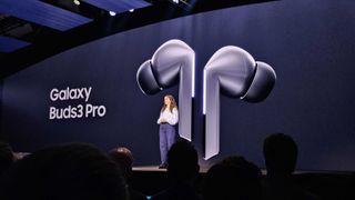 A Samsung rep introduces Galaxy Buds3 Pro