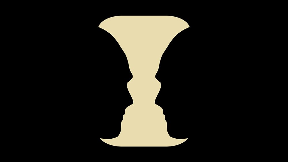 The Rubin&#039;s Vase optical illusion