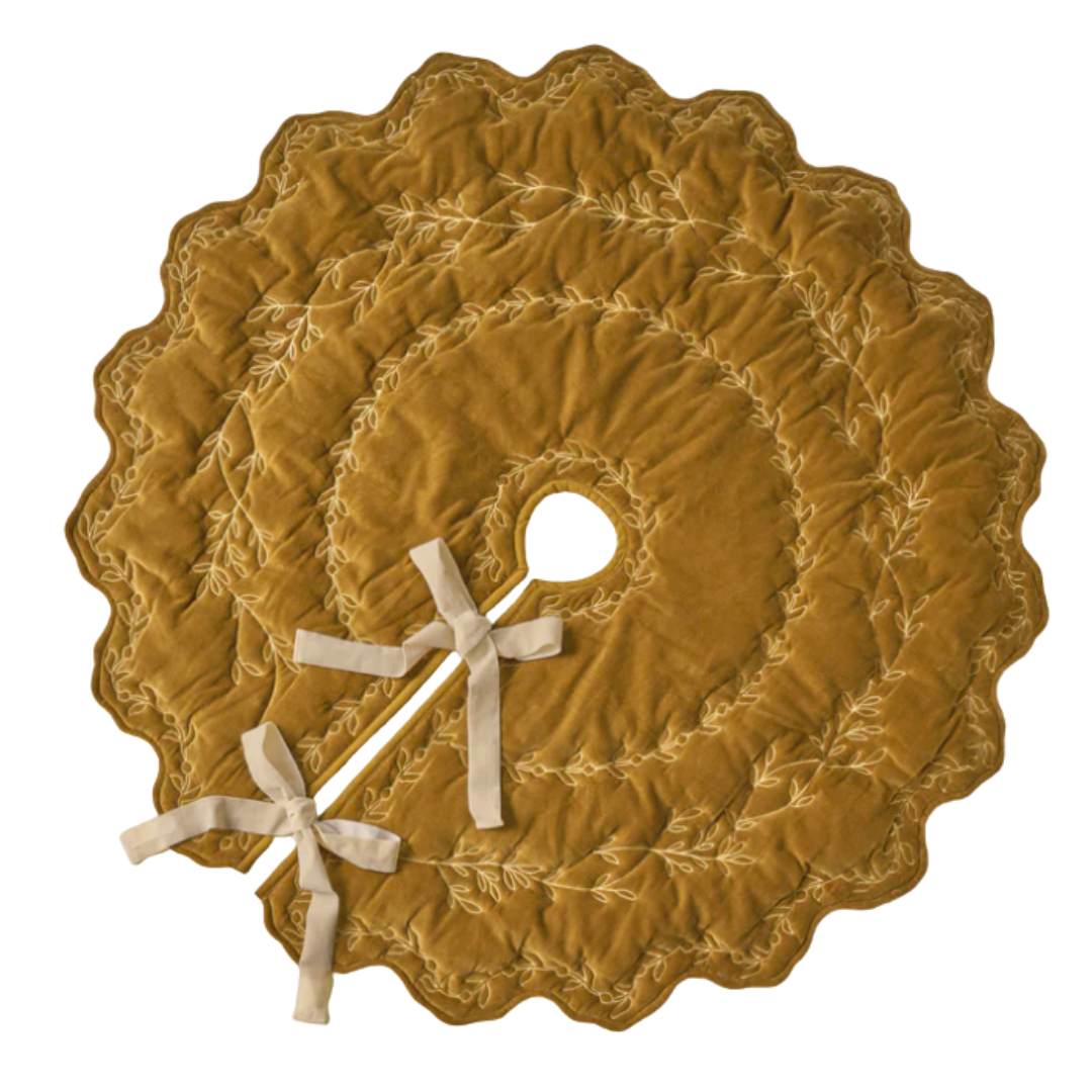 Amber Embroidered Velvet Tree Skirt