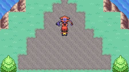 Trainer stands before Deoxys in Pok&eacute;mon LeafGreen