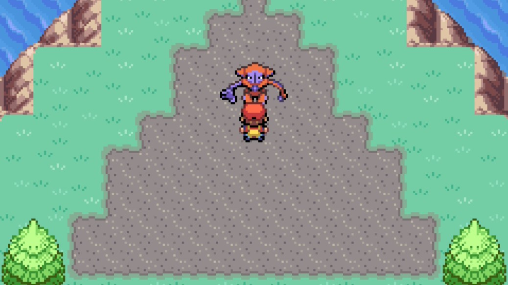 Trainer stands before Deoxys in Pok&eacute;mon LeafGreen