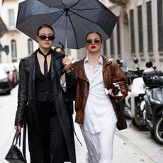 Leather jackets rainy day dressing street style