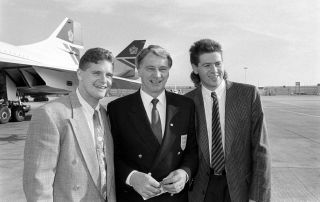 Paul Gascoigne Chris Waddle Bobby Robson plane