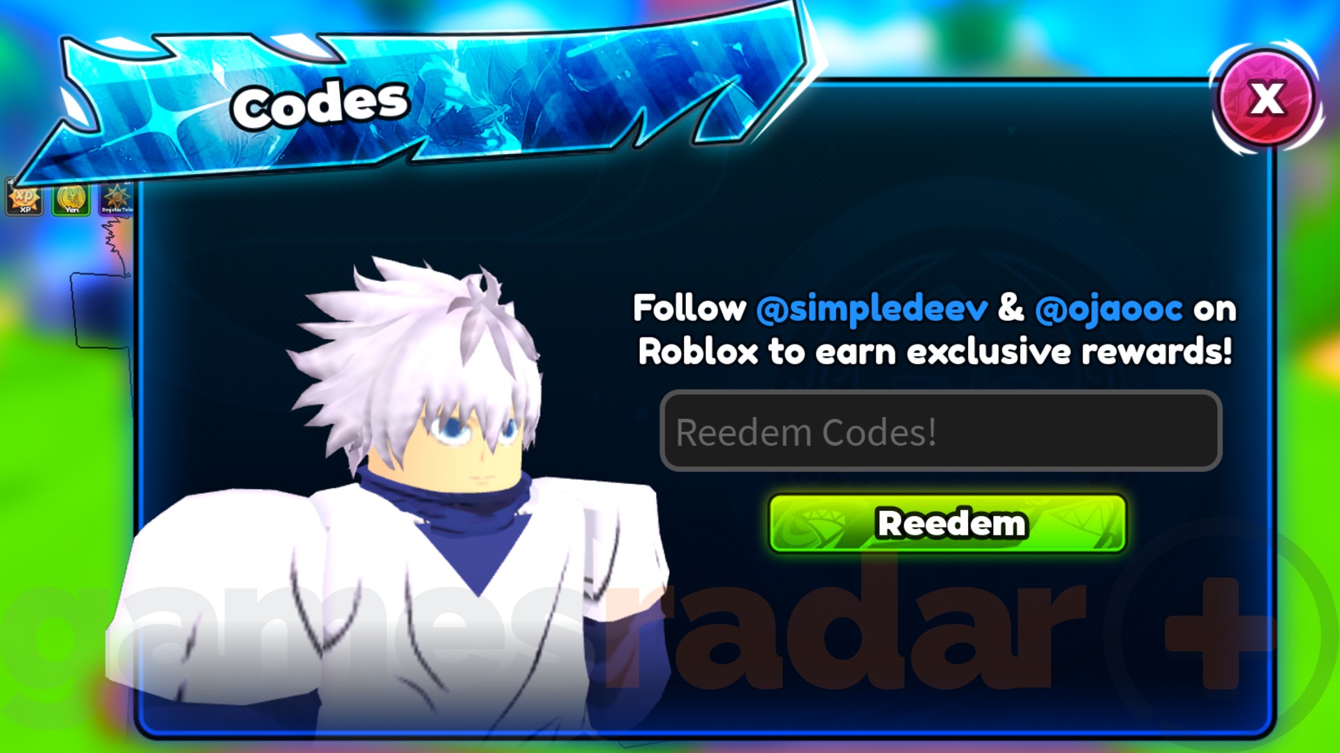 The Anime Astral Simulator codes redemption box as seen in-game.
