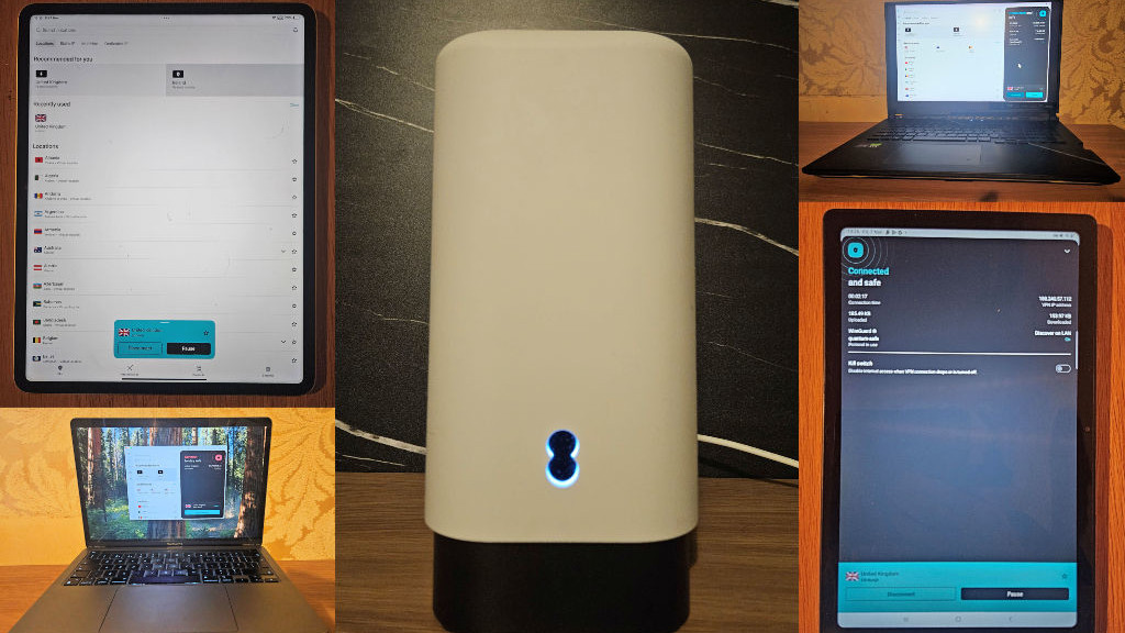 VPN test lab devices with Surfshark apps running on them