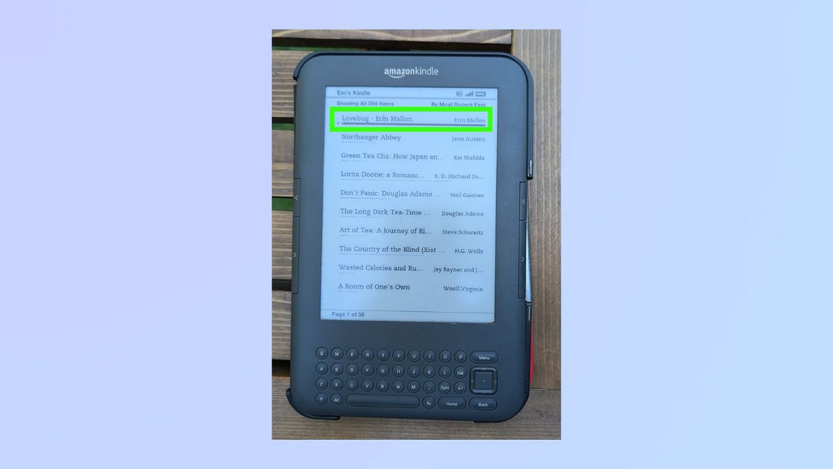 Screenshot showing how to send an ebook via email - Check book has been delivered