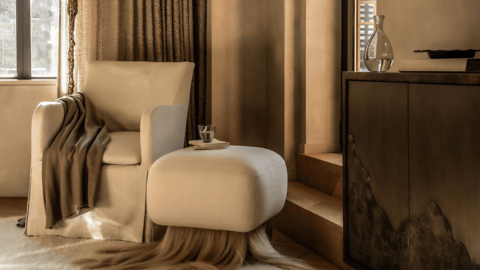 A GIF of hairy furniture in living spaces