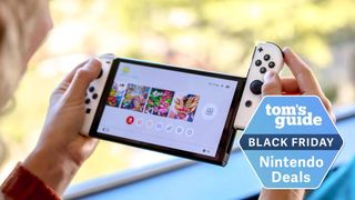Nintendo Switch OLED with a Tom's Guide Black Friday deal tag