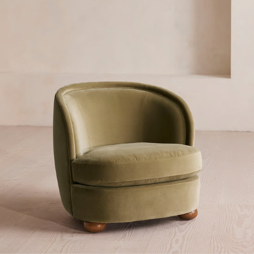 Blair Tub Armchair, Velvet, Lichen