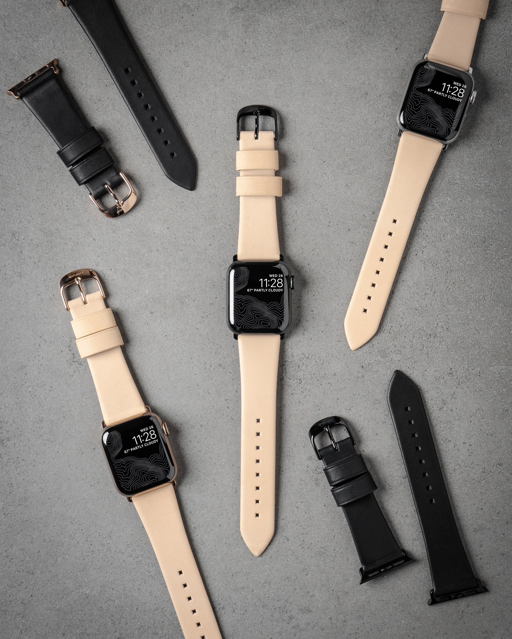 Nomad Slim Strap Bands Black Beige