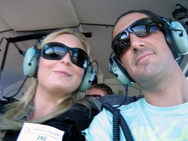 In the helicopter over the Grand Canyon