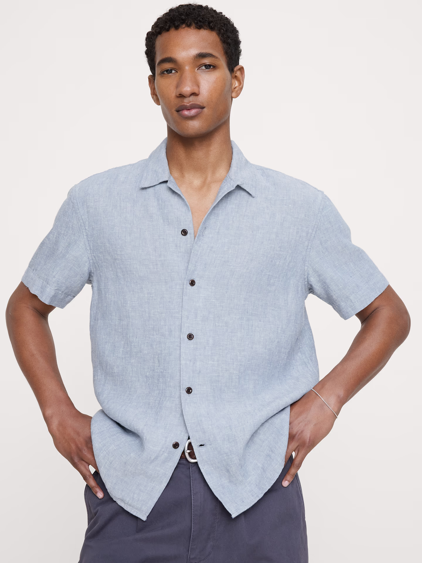 Banana Republic, Standard-Fit Midweight Linen Resort Shirt