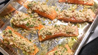 Gluten-free herb-crusted salmon
