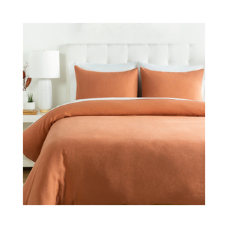 rust orange linen bedding set