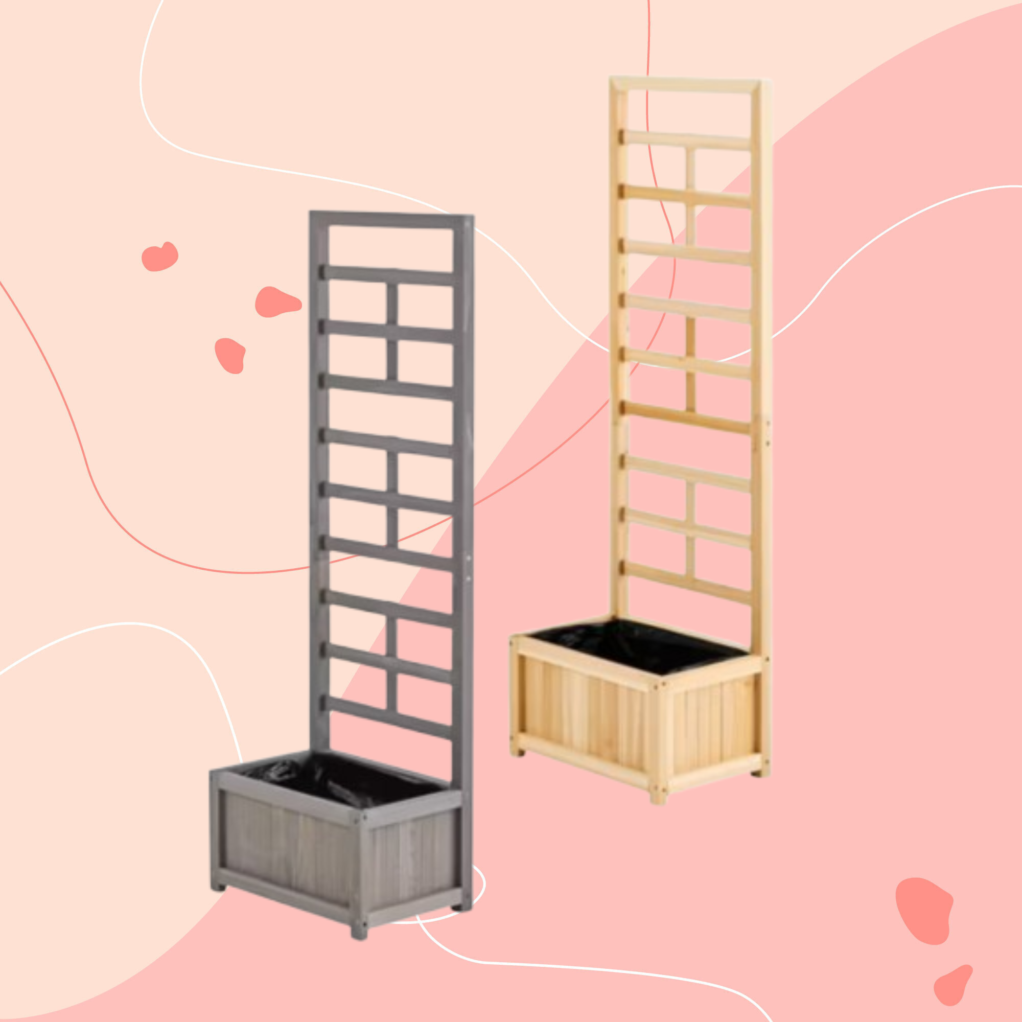Aldi planter with trellis