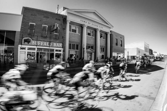 Racing through downtown Silver City.