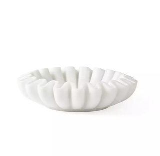 ruched white decorative dish