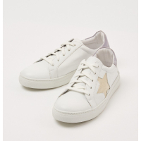 Gold Star &amp; Lilac Panel Leather Lace Up Trainers: £69.50