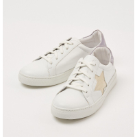 Gold Star &amp; Lilac Panel Leather Lace Up Trainers: £69.50 £52.13 | Oliver Bonas