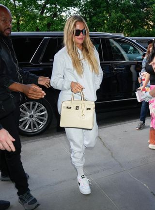 Khloe Kardashian in an all white look