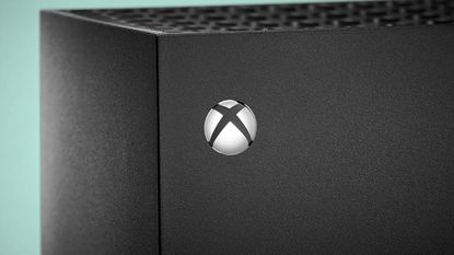 Xbox Series X &ndash; close-up of glowing button (Xbox logo)